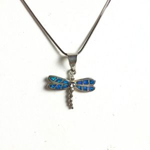 Dragonfly inlay necklace